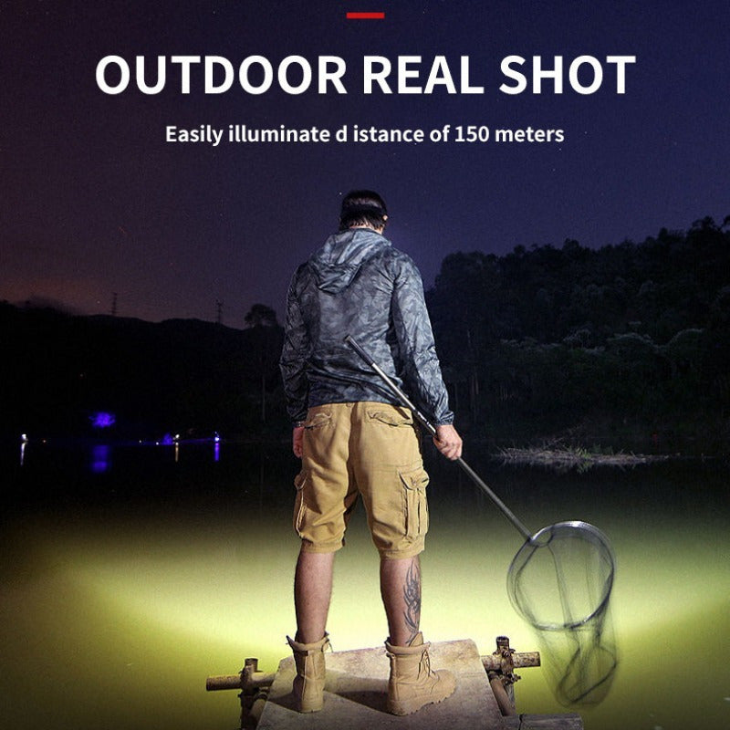 Comprar uno y obtener otro gratis, un total de 2 piezas de linterna frontal multiusos con 5 LED, linterna frontal con carga USB para exteriores, linterna frontal de pesca con luz fuerte y cuatro modos para acampar, trabajar, mantener el coche, decorar.