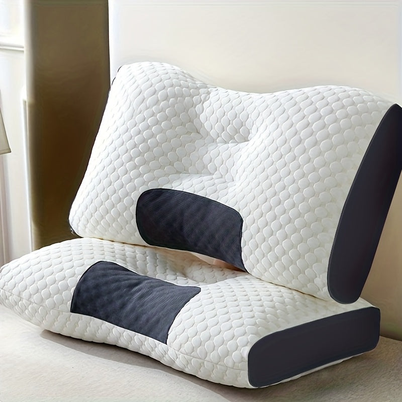 Compre 1 y obtenga 1 gratis, 2 almohadas de masaje para el cuello tejidas suavemente - Soporte de perfil ortopédico ergonómico ajustable, núcleo de almohada de alta calidad, funda de almohada desmontable para el confort del sueño.