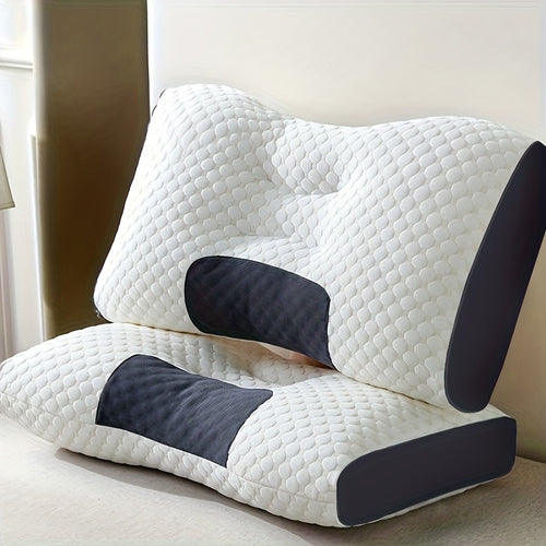 Compre 1 y obtenga 1 gratis, 2 almohadas de masaje para el cuello tejidas suavemente - Soporte de perfil ortopédico ergonómico ajustable, núcleo de almohada de alta calidad, funda de almohada desmontable para el confort del sueño.